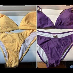 Yellow and Purple Bikini Sets (set of 2)